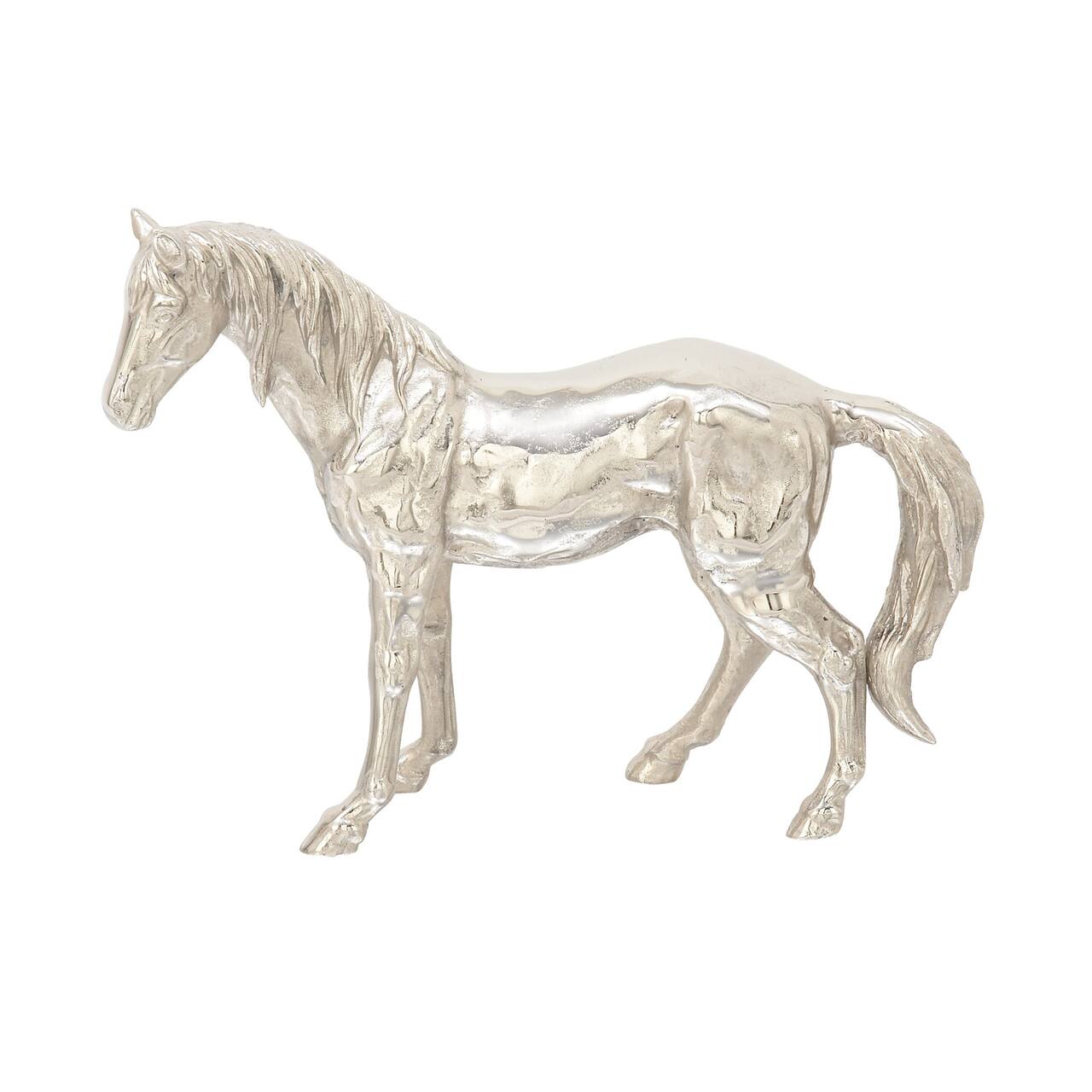 Silver Glam Aluminum Sculpture, Horse 17&#x22; x 23&#x22; x 6&#x22;
